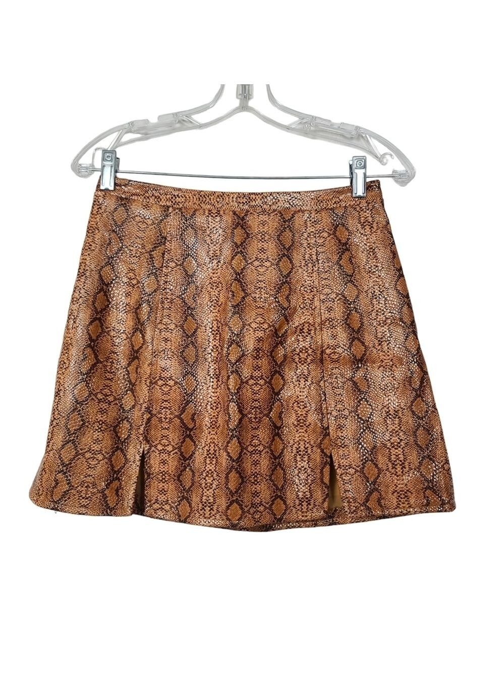 Urban Outfitters Bobbi Snake Print Notched Mini Skirt M